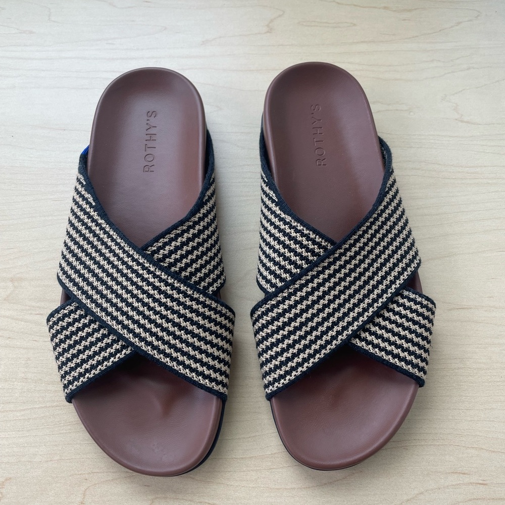 Rothy's Black and Tan Weekend Slide